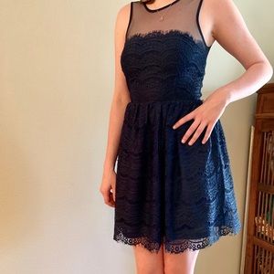 Navy blue homecoming dress.